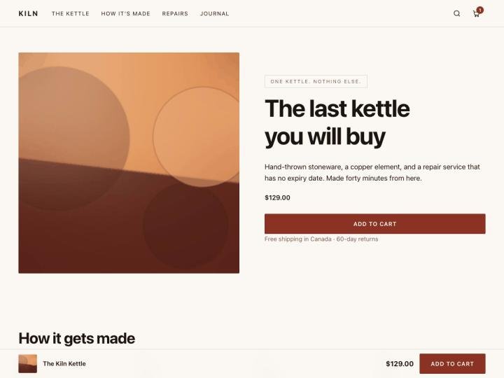Kiln — free WordPress shop & woocommerce theme