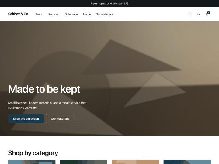 Saltbox — free WordPress shop & woocommerce theme